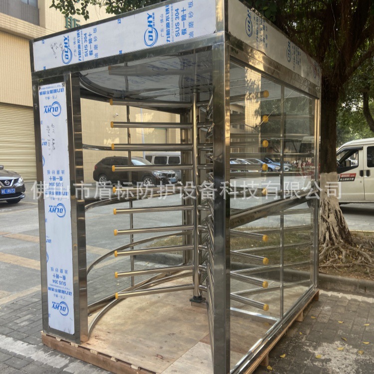盾标防护全高防尾随旋转门 十字旋转栅栏道闸 整体发货安装简便