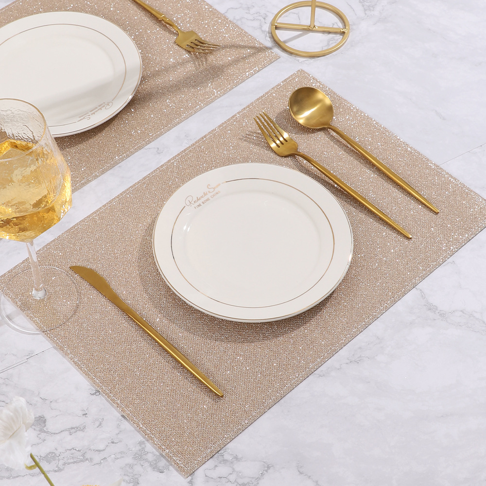 Inswind material de cuero PVC almohadilla de mesa aislamiento térmico antifalco almohadilla de cuenco atmósfera almohadilla de comedor occidental decoración de cubiertos de luz estrella