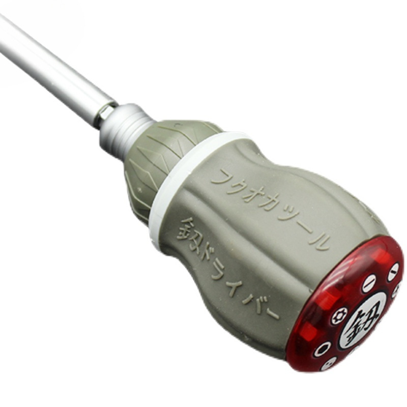 Mini destornillador pequeño Fukuoka, trinquete telescópico, destornillador cruzado de doble propósito, destornillador hexagonal con cabezal de lote magnético, un juego