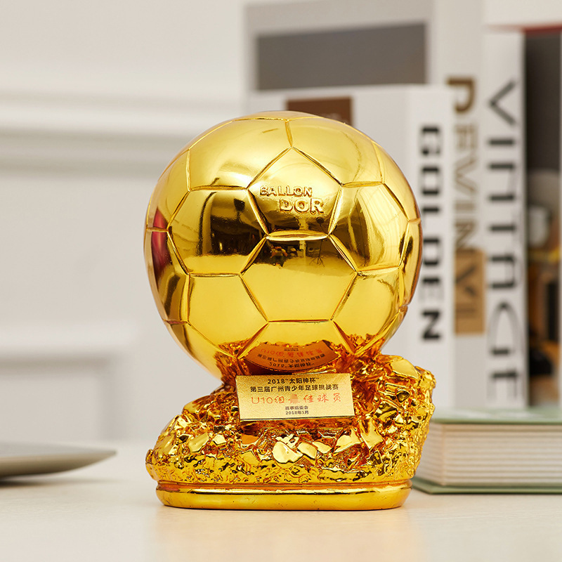 Euro 2024 Golden Gown Football MVP Scorer Goalkeeper Trophy Ronaldo Messi Fan Supplies Ornaments