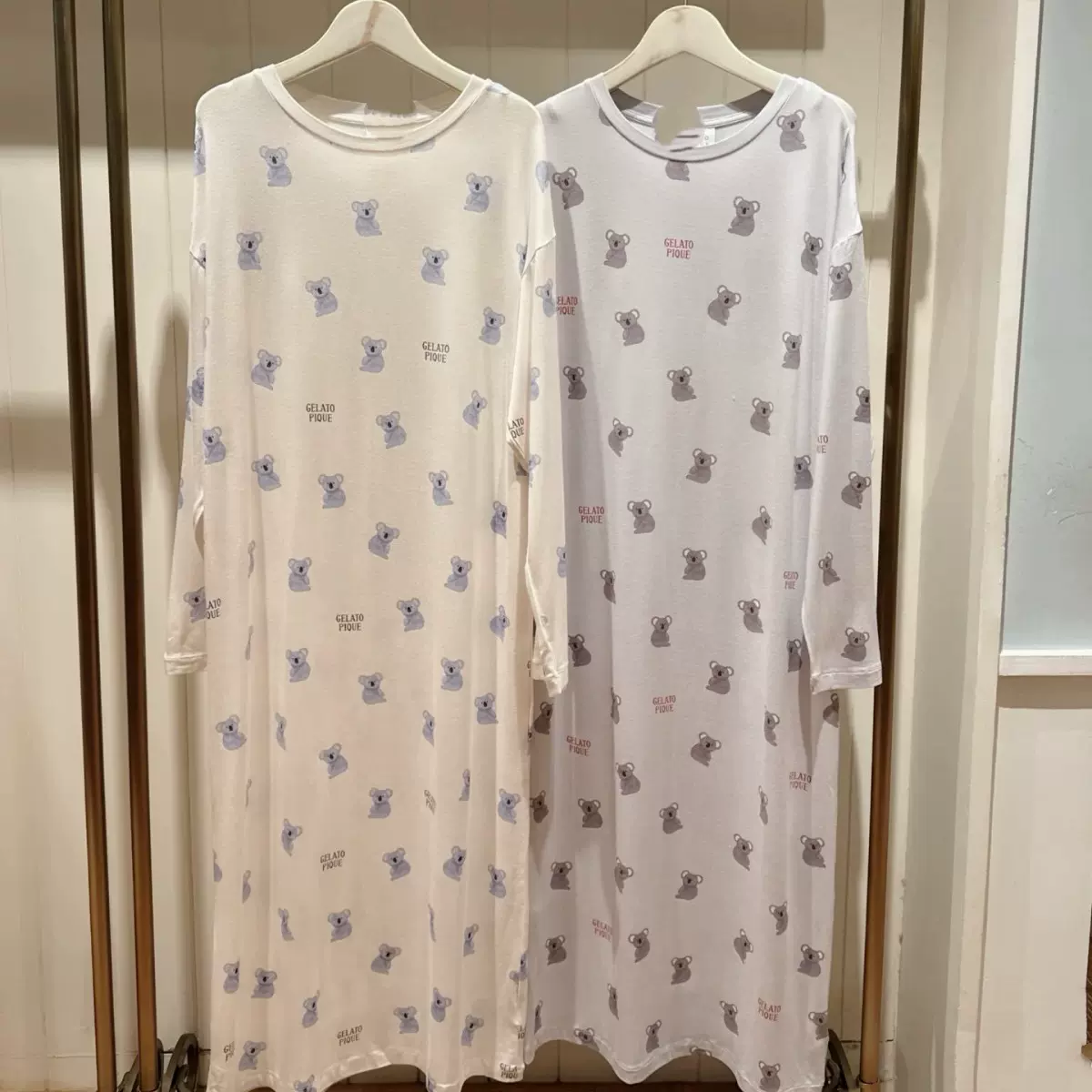 早秋新款莫代尔满印考拉柔软舒适长款睡裙居家服睡衣