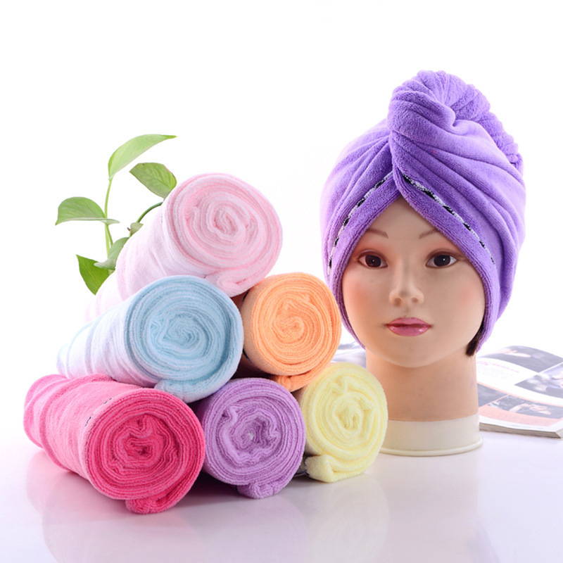 Wholesale dry hair cap girls wipe hair quick dry fast absorbent towel beauty salon turban shower cap dry hair cap