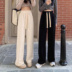 灯芯绒裤女阔腿裤春秋款雪尼尔阔腿裤自制薄款奶油神裤厂家批发