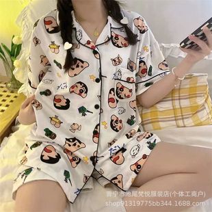 Summer short-sleeved pajamas female kulomi net red wind foreign trade Hot sale home clothing suit factory a generation of hair