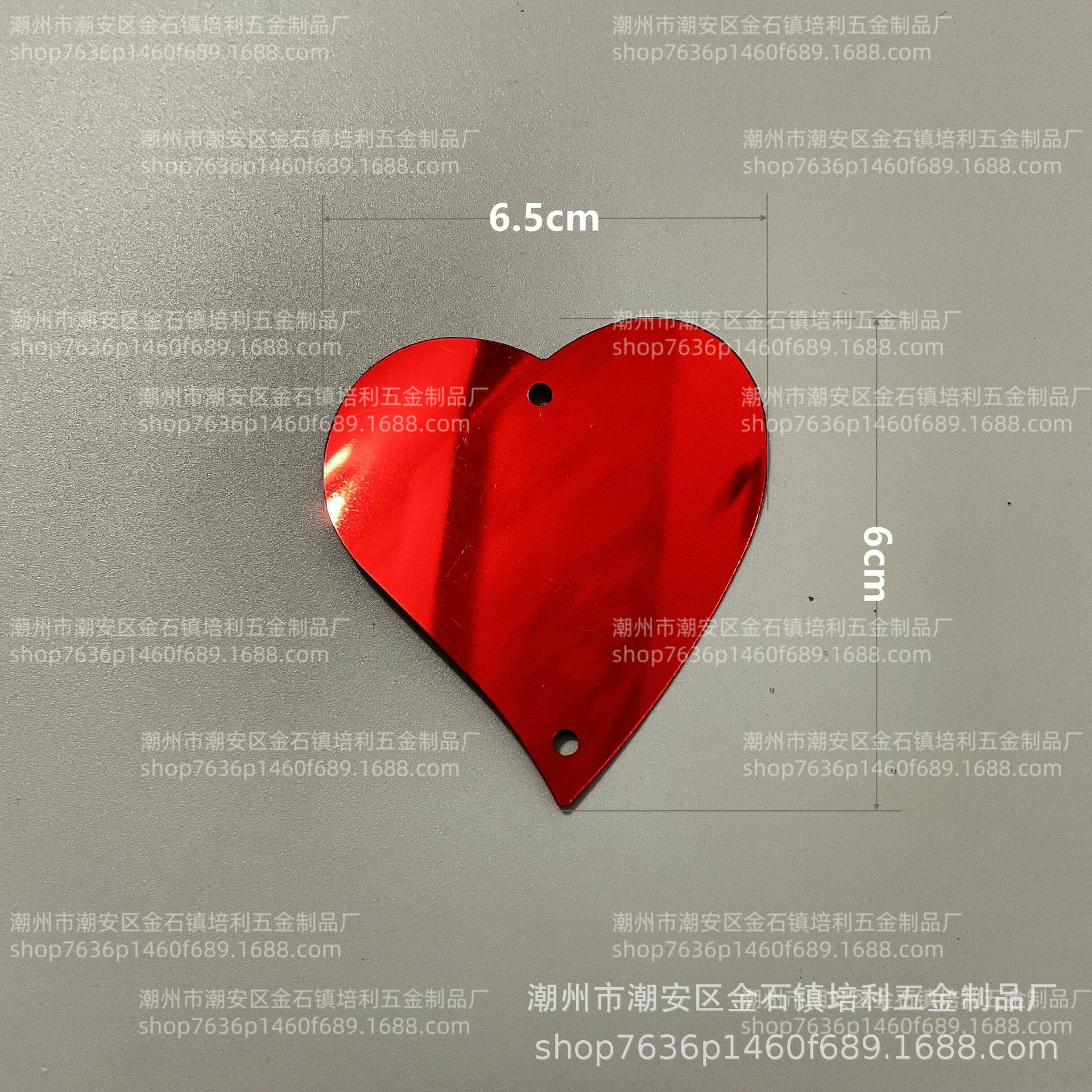 Red accessory handmade, nail sequins heart-shaped heart shaped, gold and silver, mirror effect