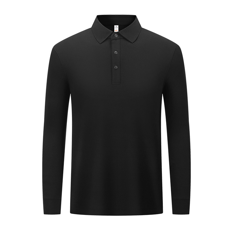 Camisas de polo sin marcas de alto nivel de hombre, ropa de trabajo de cuello blanco, poliéster y algodón de color sólido, camisa de polo de manga larga personalizada
