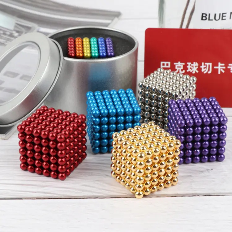 Bak Ball Educational Toy Ball 5mm Powerful Magnet Beads Colorfulful High-Performance Neodymium Iron Boron Decompression Puzzle Building Blocks