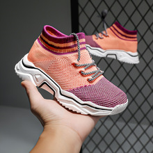 PLUS一脚蹬袜子鞋儿童运动鞋男女童春秋室内鞋飞织小女孩幼儿园