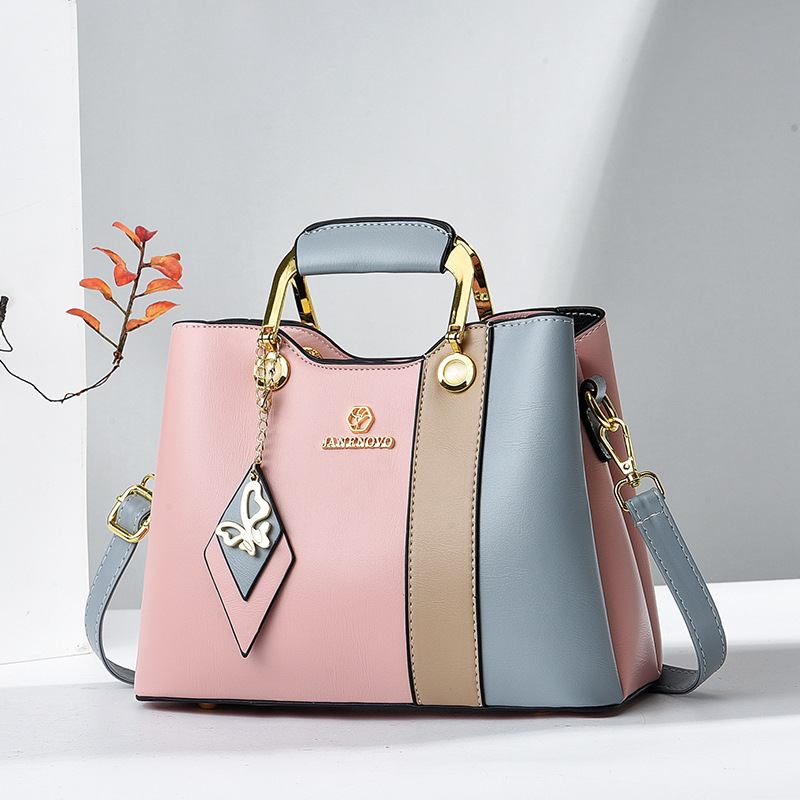 2025 nuevo color contraste bolso de mujer de mediana edad bolso de ropa de cama casual bolso inferior temperamento bolso de madre bolso de hombro portátil