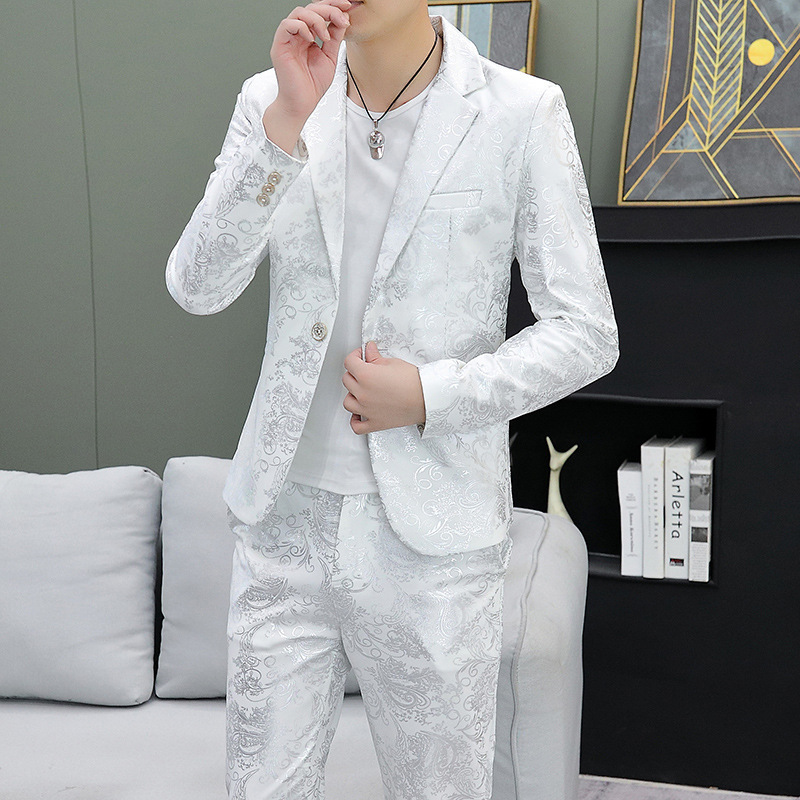 Small suit men's suit trendy Korean-style slim-fit casual gilding suit handsome youth top outer one-piece delivery