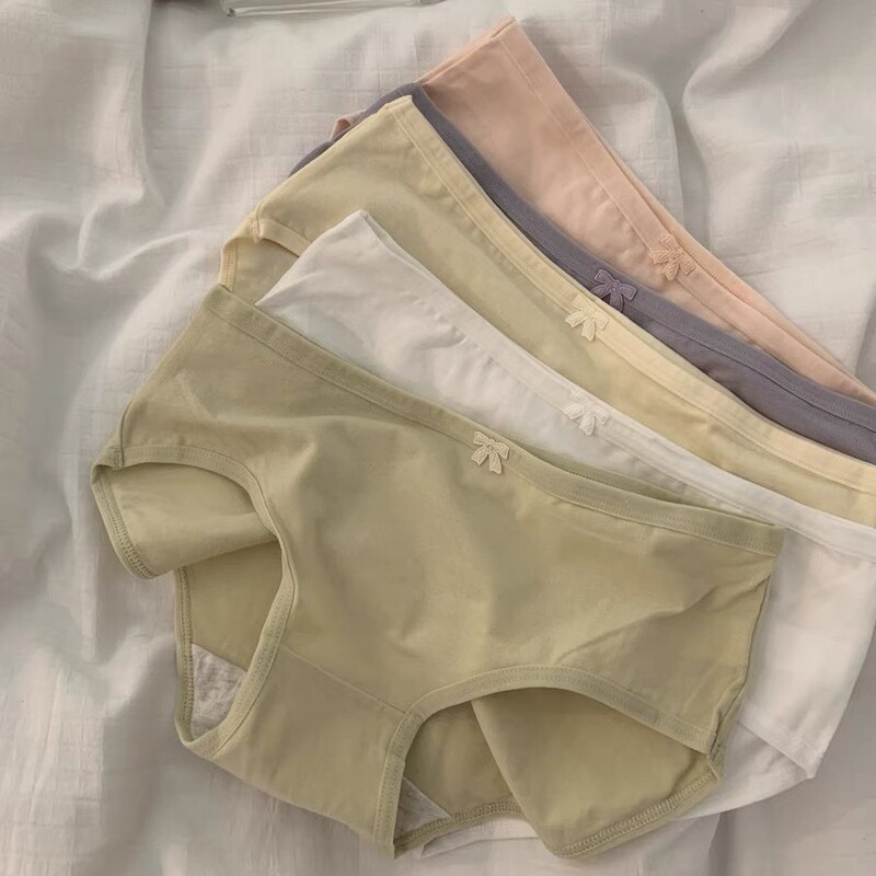 Cute Macaron Colors~ Class a Pure Cotton Comfortable Women's Underwear, Antibacterial, Full Cotton Crotch, Mid-Waist, Thin, Seamless Briefs Cute Macaron Colors~ Class a Pure Cotton Comfortable Women's Underwear, Antibacterial, Full Cotton Crotch, Mid-Waist, Thin, Seamless Briefs