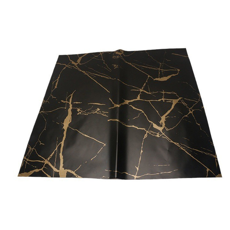 Patrón de mármol dorado Papel de embalaje de flores impermeable engrosado Papel mate Papel de embalaje de ramo Papel de embalaje Hansu al por mayor