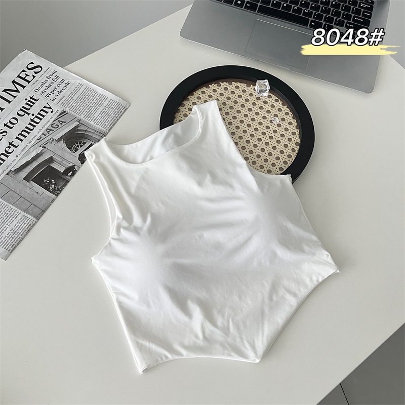 Verano de hielo de seda de belleza correa trasera envuelto chaleco en el pecho taza fija desgaste interior desgaste exterior chica caliente tubo de base superior chaleco sin mangas
