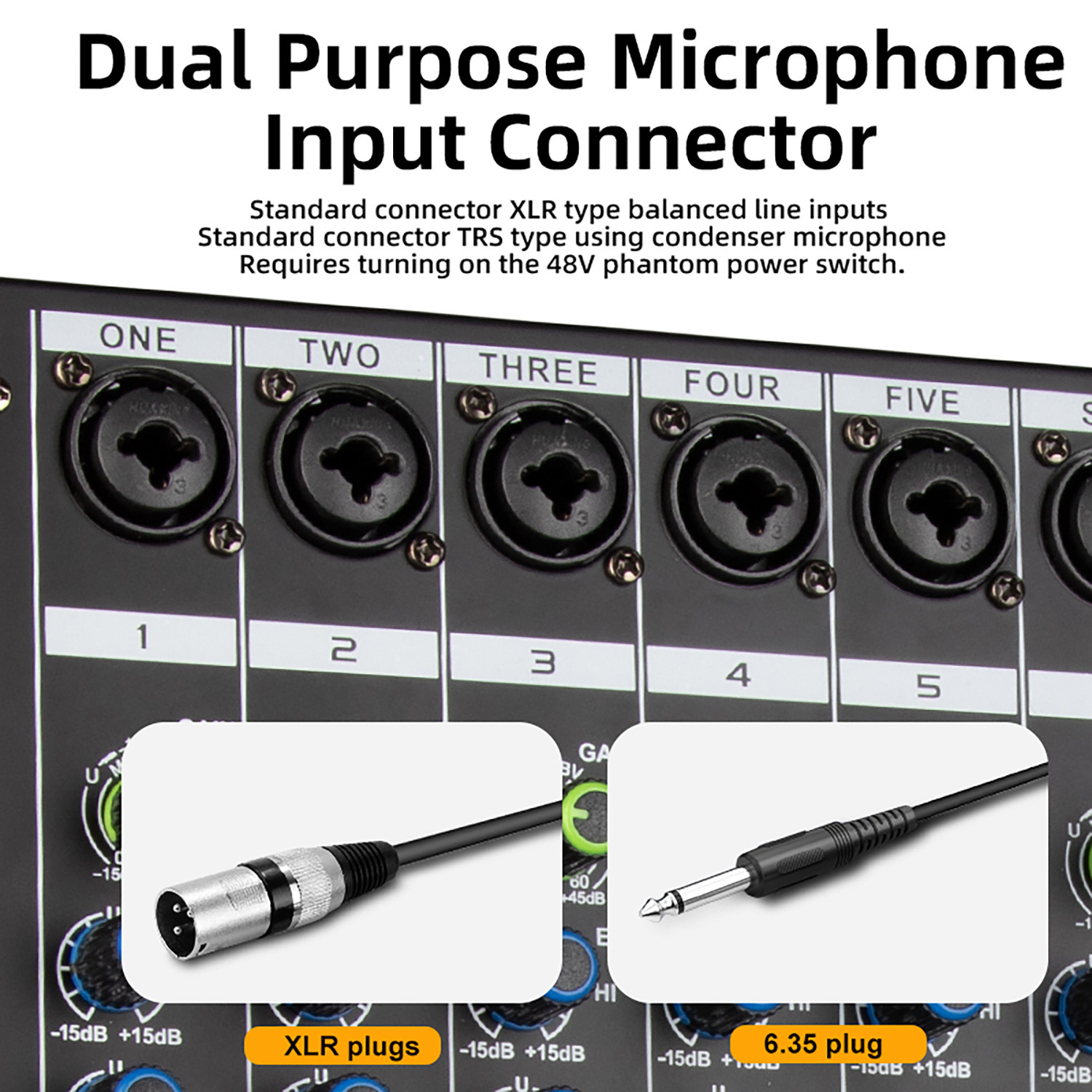 GAX-PA8 전문 믹서 8 방향 무대 성능 회의 휴대용 팬텀 전원 USB 블루투스 8 방향 믹서