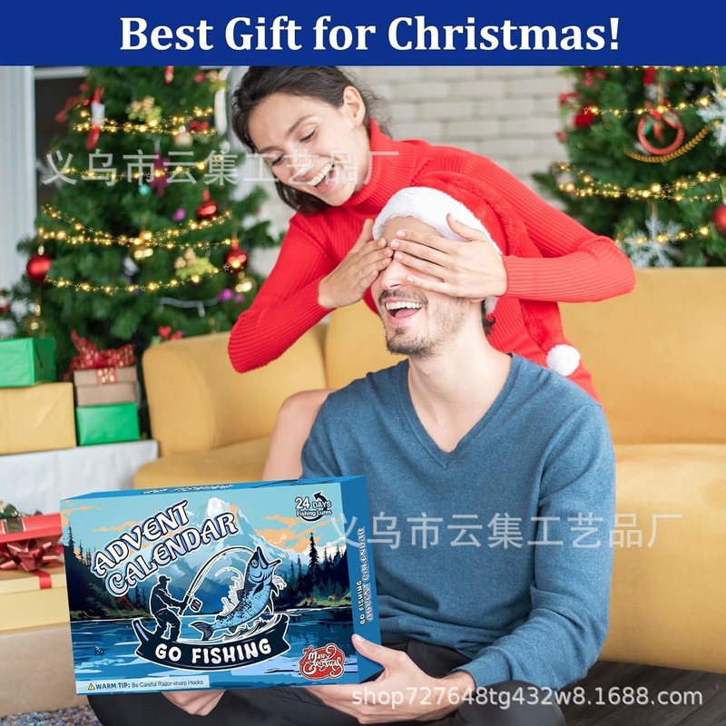 クロスボーダー人気クリスマス降臨カレンダー魚餌男子成人青少年24日クリスマスカウントダウン釣具セット|undefined