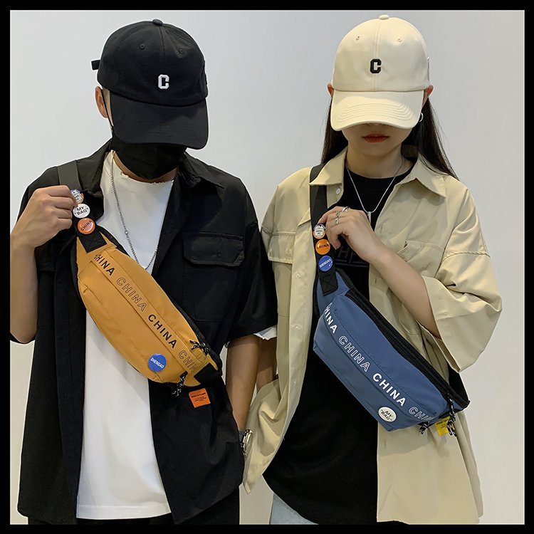 男士斜挎包小眾設計胸包新款潮牌挎包ins潮腰包單肩包休閒挎包男