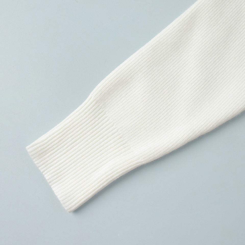 Bộ áo cardigan dệt kim khóa kéo phối quần dài ống rộng nữ — màu bột yến mạch, màu nâu, màu xám, trắng chi tiết 22