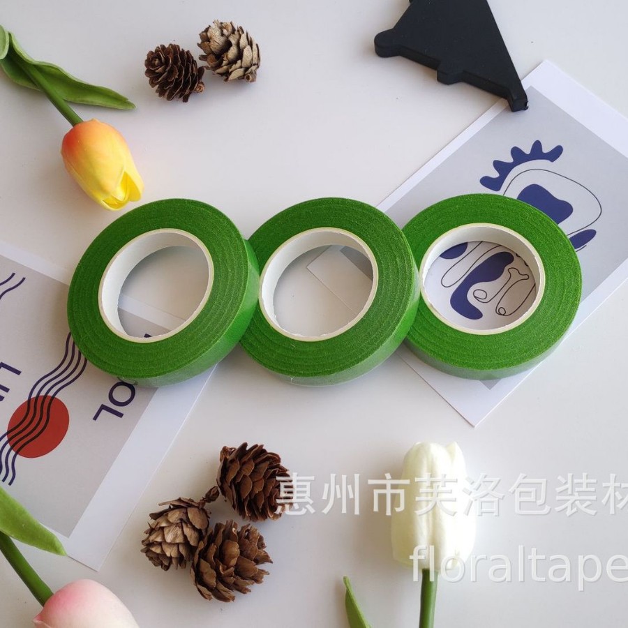 FUENTE Flor de fábrica de la cinta Polo cinta floral al por mayor 18 m cinta verde DIY producción de flores artificiales
