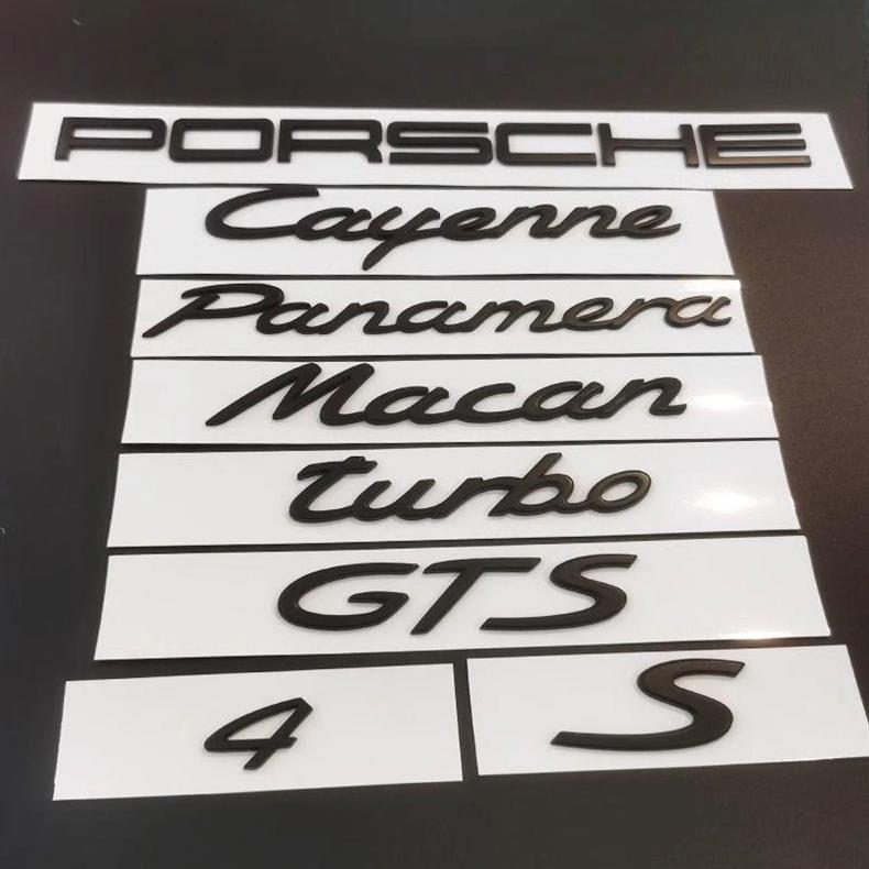 Porsche Panamera, Macan, Cayenne Turbo – blacked-out black lettering for the rear emblem