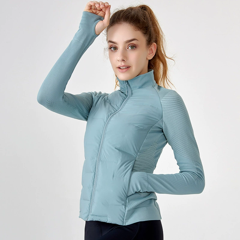 Спортивная лёгкая и тонкая бархатная демисезонная куртка для зала, гусиный пух, для бега