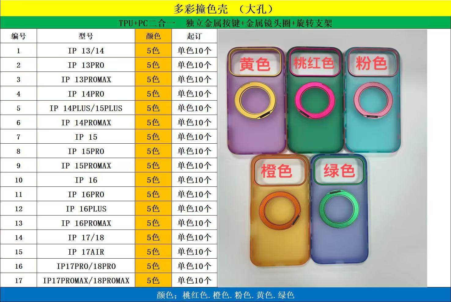 NEW新款撞色支架壳D5  IP11 IP16 IP17Promax IP18PROMAX保护套