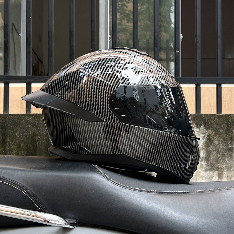Casco de Motocicleta Certificado ORZ3c para Hombre y Mujer, Casco Integral de Doble Lente, Alerón Trasero Personalizado de Verano, Estilo Semi-Integral con Bluetooth
