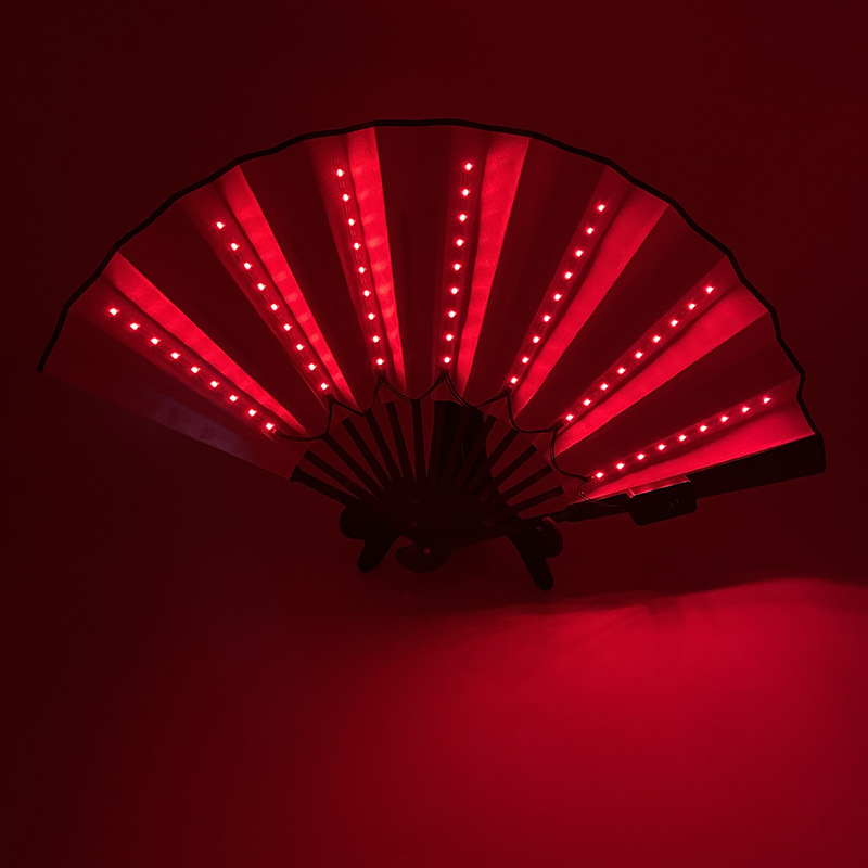 8-pulgadas luminoso ventilador luminoso colorido LED luminoso plegable ventilador bar discoteca fiesta escenario atmósfera props