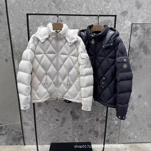 High version of Mengjia 2024FW autumn and winter new short men's and women's diamond lattice down jacket jacket coat