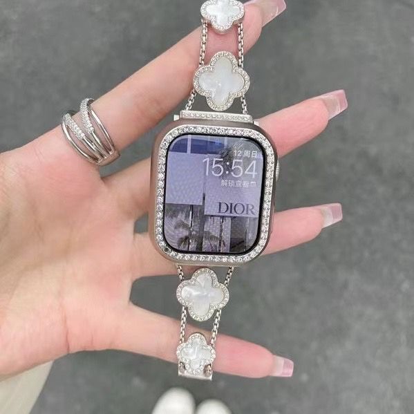 Apple iwatchS987654321世代の高度な気質の小さな香りのフリチラリア四つ葉のクローバーストラップに適しています。|undefined