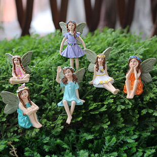 Cross-Border New Product Resin Flower Fairy Plug-In Set Creative Garden Potted Ornaments Micro Landscape Decorative Scenery