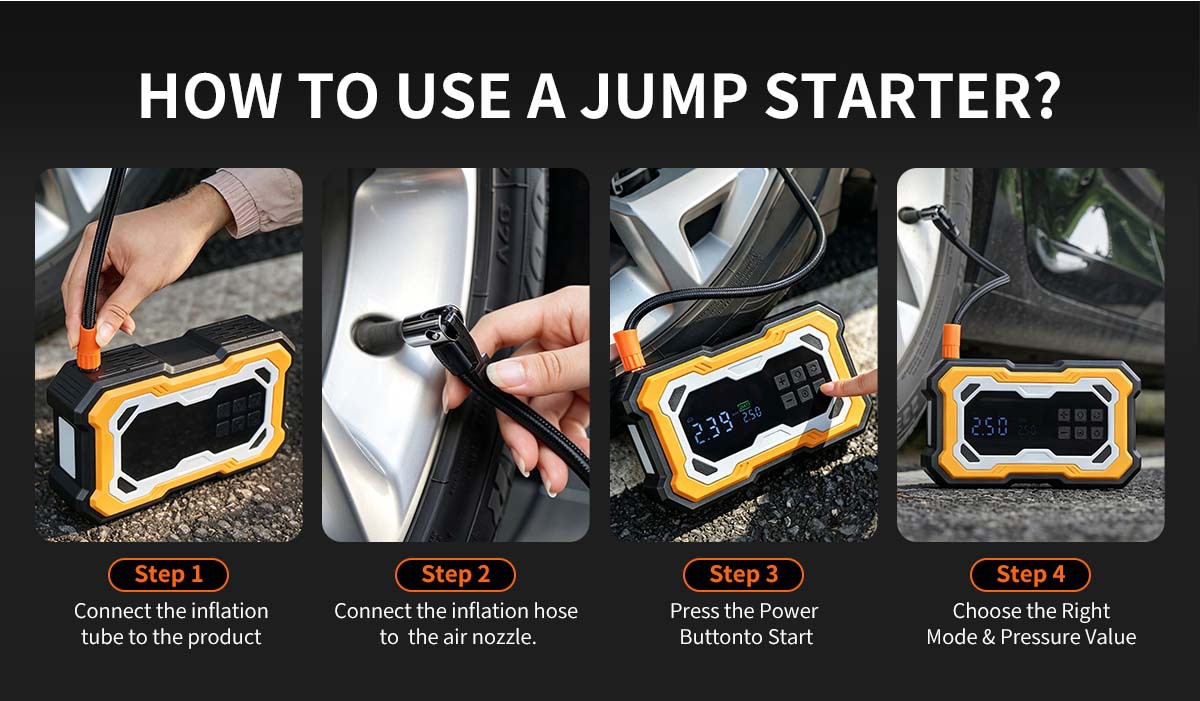[NC9] Cross-border car emergency starting power supply and air pump integrated power bank, multifunctional portable battery jump starter