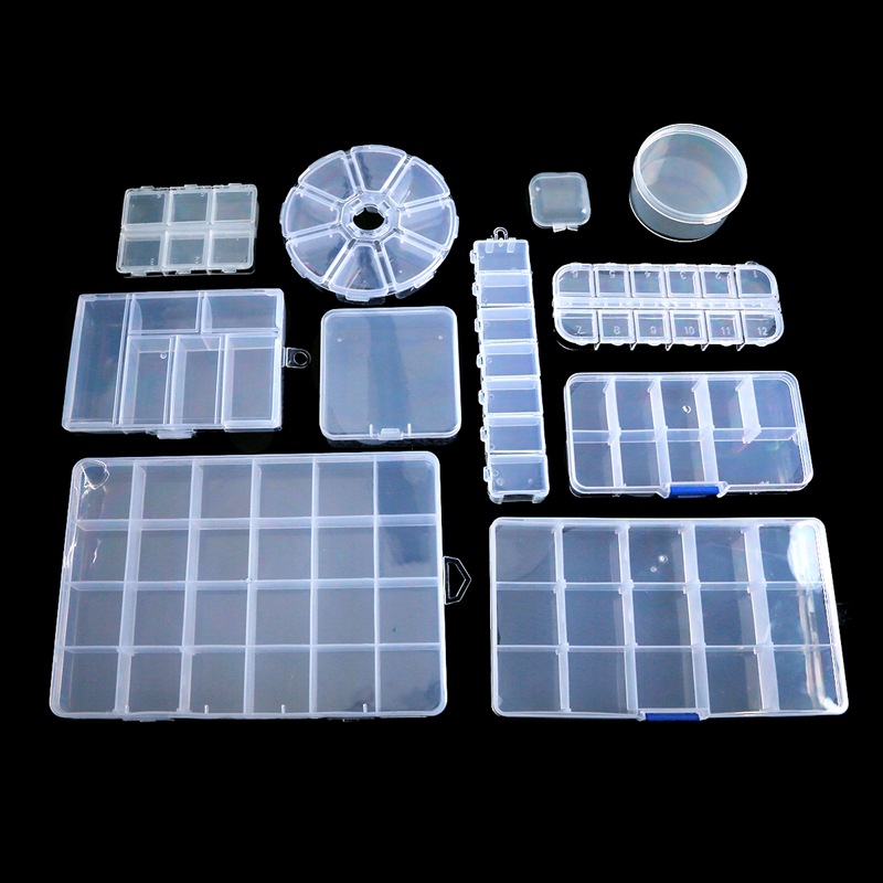 Accessory handmade, transparent removable storage box, plastic earrings, DIY 3