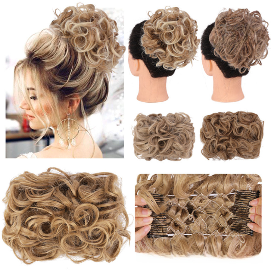 Wig Ball Head Realistic Imitation Chemical Fiber High Temperature Silk Hair Carb Flower Bud Hair Accessories Vintage Pan Hair Accessories