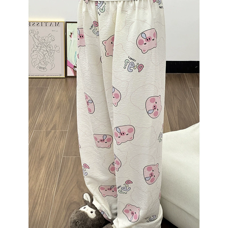 Детские demi-season брюки oversize, облачная хлопковая ткань, милый мультяшный принт для младших школьников