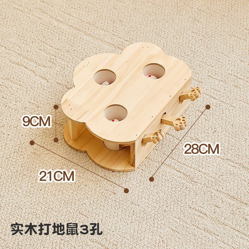 猫咪打地鼠玩具儿童人宠互动益智实木网红老鼠逗猫神器自嗨猫玩具|undefined