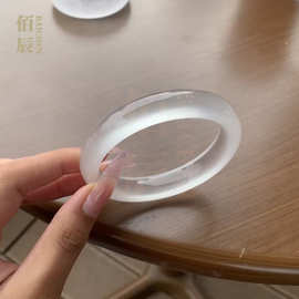 厂家批发新坑翡翠冰种手镯水沫玉白月光玉镯完美冰透石英岩玉手镯