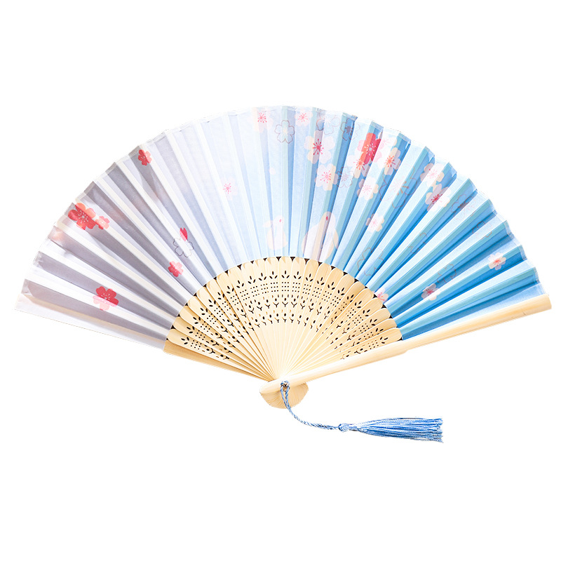 Ventilador plegable de estilo chino de verano estilo antiguo de alta gama Hanfu cheongsam abanico chino abanico de baile plegable para niños abanico de bambú