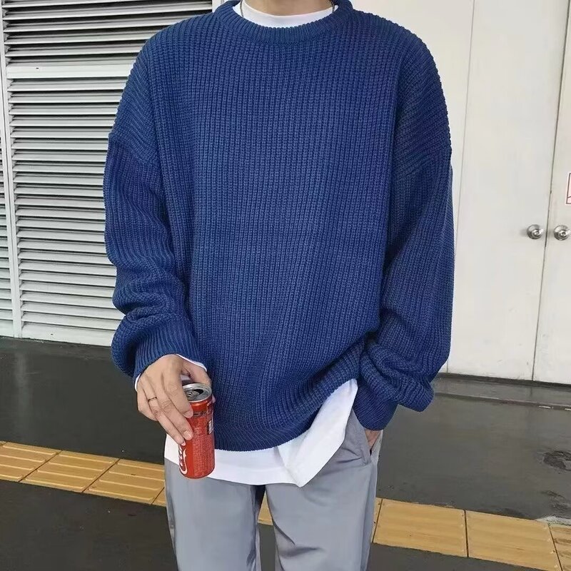 怠惰なセーターの男性の多色は秋冬の大きいサイズのニットの丸首のカップルのゆったりしている底のセーターのセーターのセーターのセーター|undefined