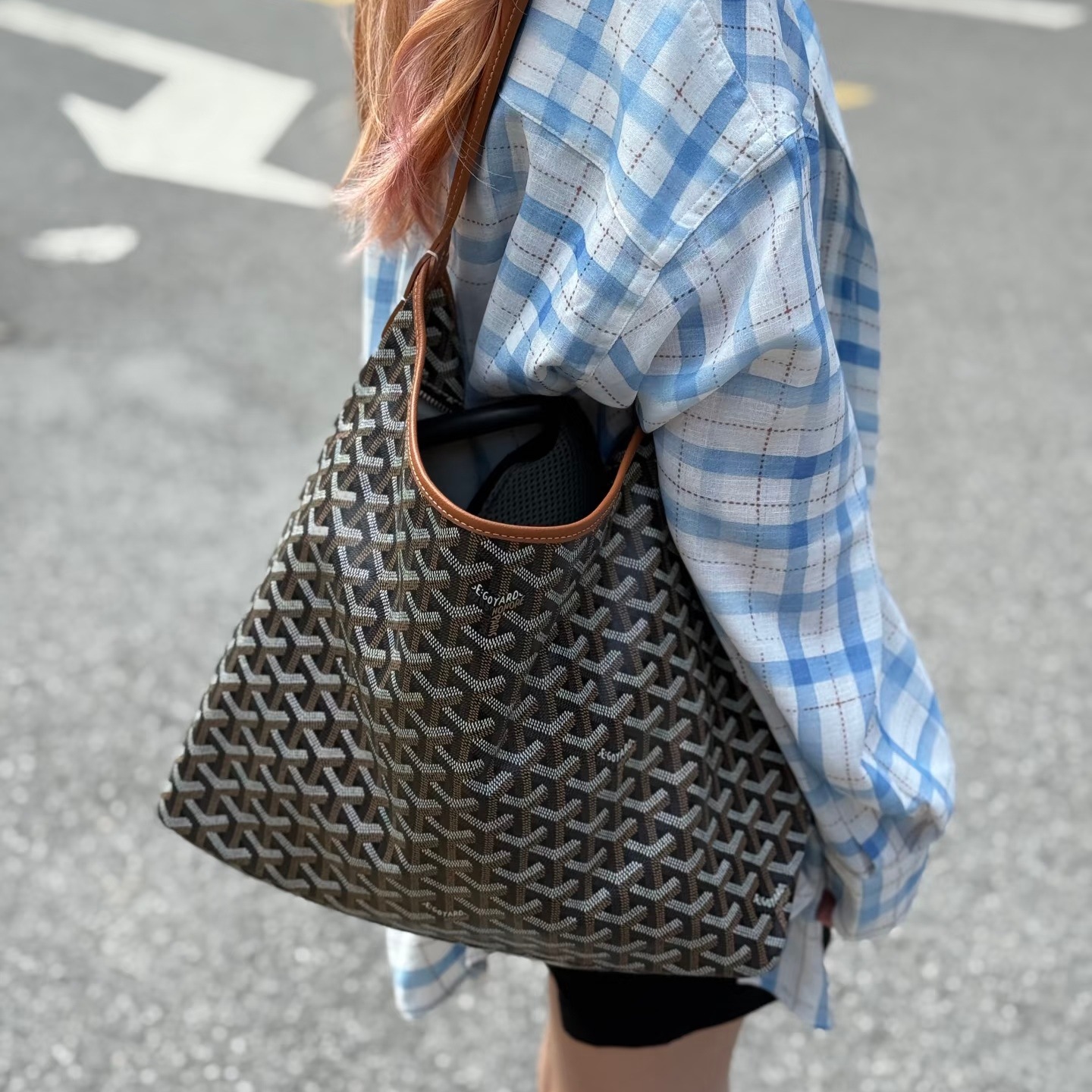 Goya Hobo Underarm Shoulder Crossbody Bag with Printed Design, Genuine Leather Crossbody Handbag for Women, European and American Retro Style