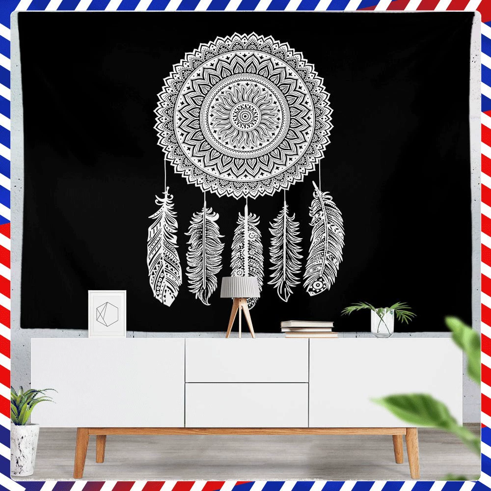 Ins стиль Ловец снов перо гобелен украшение стены спальни фон ткань оптовая продажа фабрики печать висит ткань
