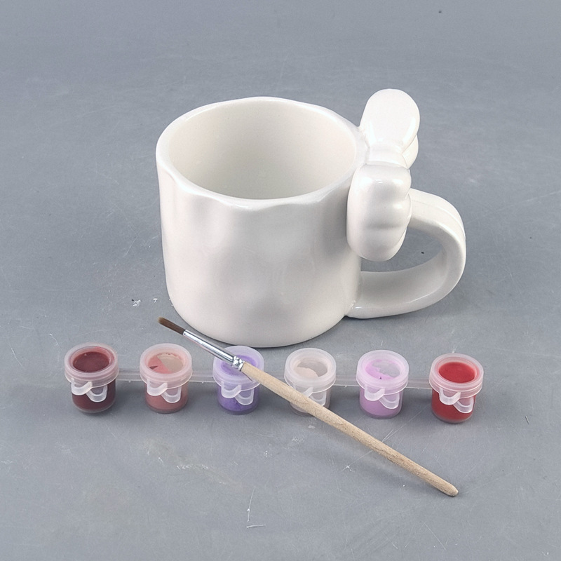 Princesa en fuga arco blanco puro taza de cerámica DIY taza de cerámica de alto valor de diseño creativo taza de cerámica de nicho