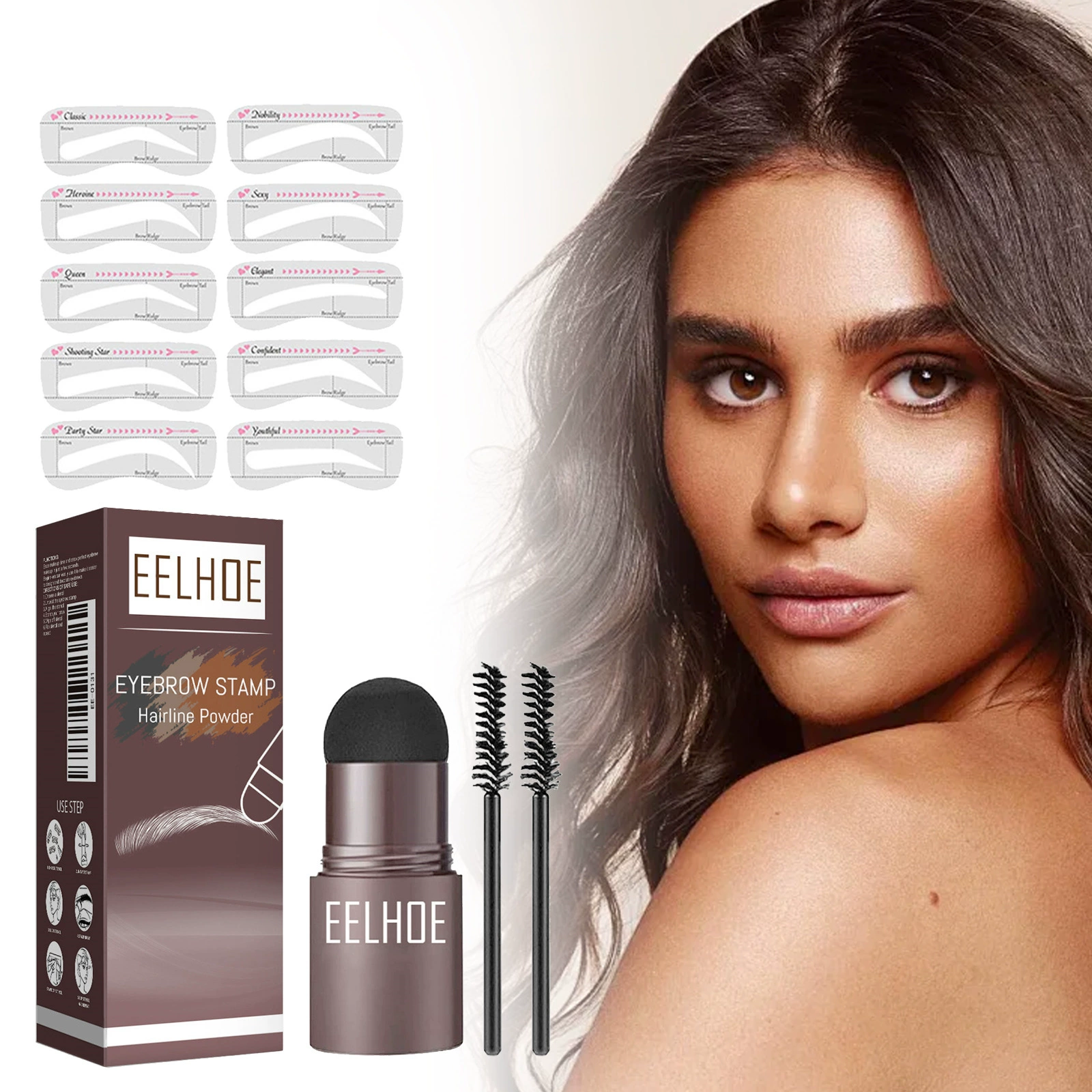 EELHOE Форма для печати бровей молочница водостойкая защита от пота ленивый человек наполнение бровей Макияж бровей пудра для обрезки торта пудра для волос