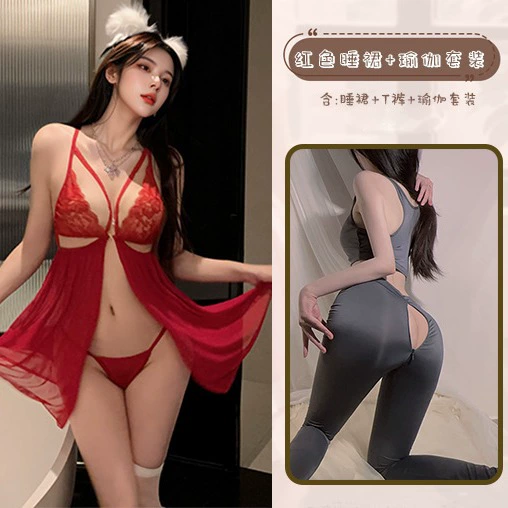 Кружевной набор babydoll нижнего белья, безрукавная ночная сорочка с эффектом подъема, один размер