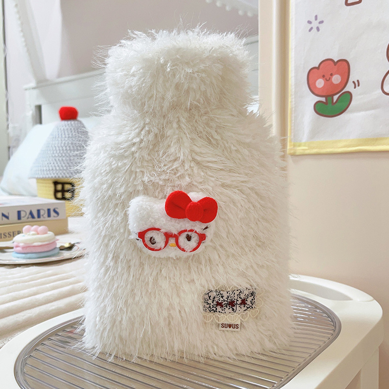 Cartoon lindo bolsas de agua caliente de peluche de invierno para mujeres más bolsas de mano calientes de peluche inyección de agua caliente abdomen caliente bolsa de agua caliente