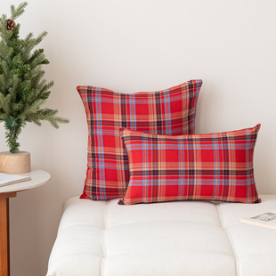 "Green Plaid" Retro Classic Pillow Pillow Pillow Christmas Decoration Pillow Case Living Room Sofa Bedroom Cushion