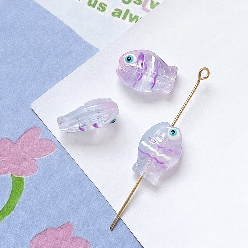5g Weight Beads Jewelry Making Type DIY Ornament Accessories Classification 1 Piece Quantity Glass, glass Material Fish Pattern All Seasons Season Cute Style 1 Piece Glass Glass Fish DIY Ornament Accessories Beads 10