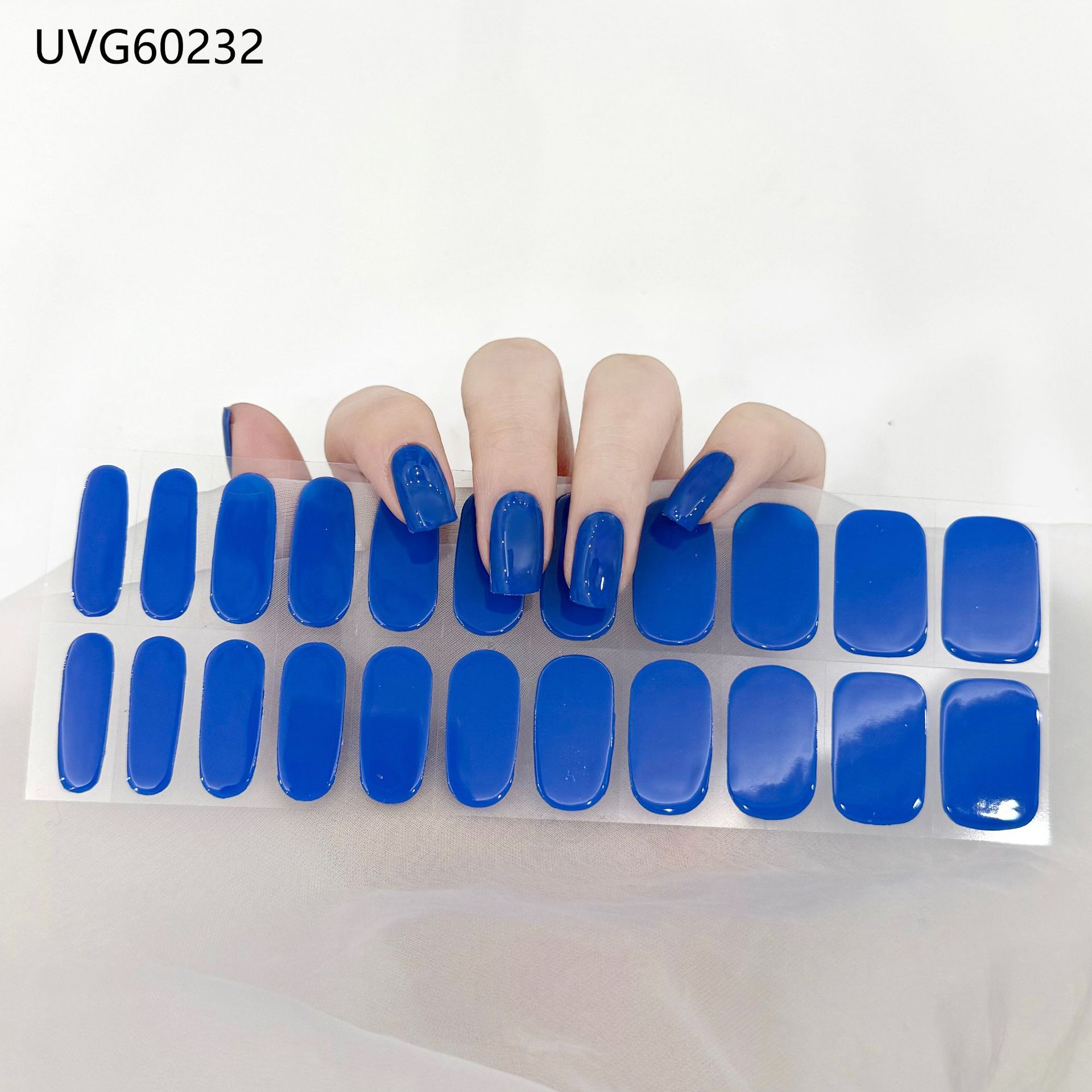 Pegatinas de uñas de gel UV transparentes efecto hielo, semicuradas, con lámina dorada, fototerapia, efecto película de aceite