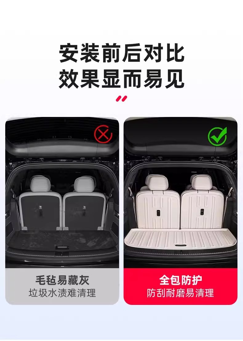 Suitable for Ledao L90 Full-Coverage Trunk Mat, Tpe Trunk Mat, Backrest Foot Mat, Car Interior Accessories