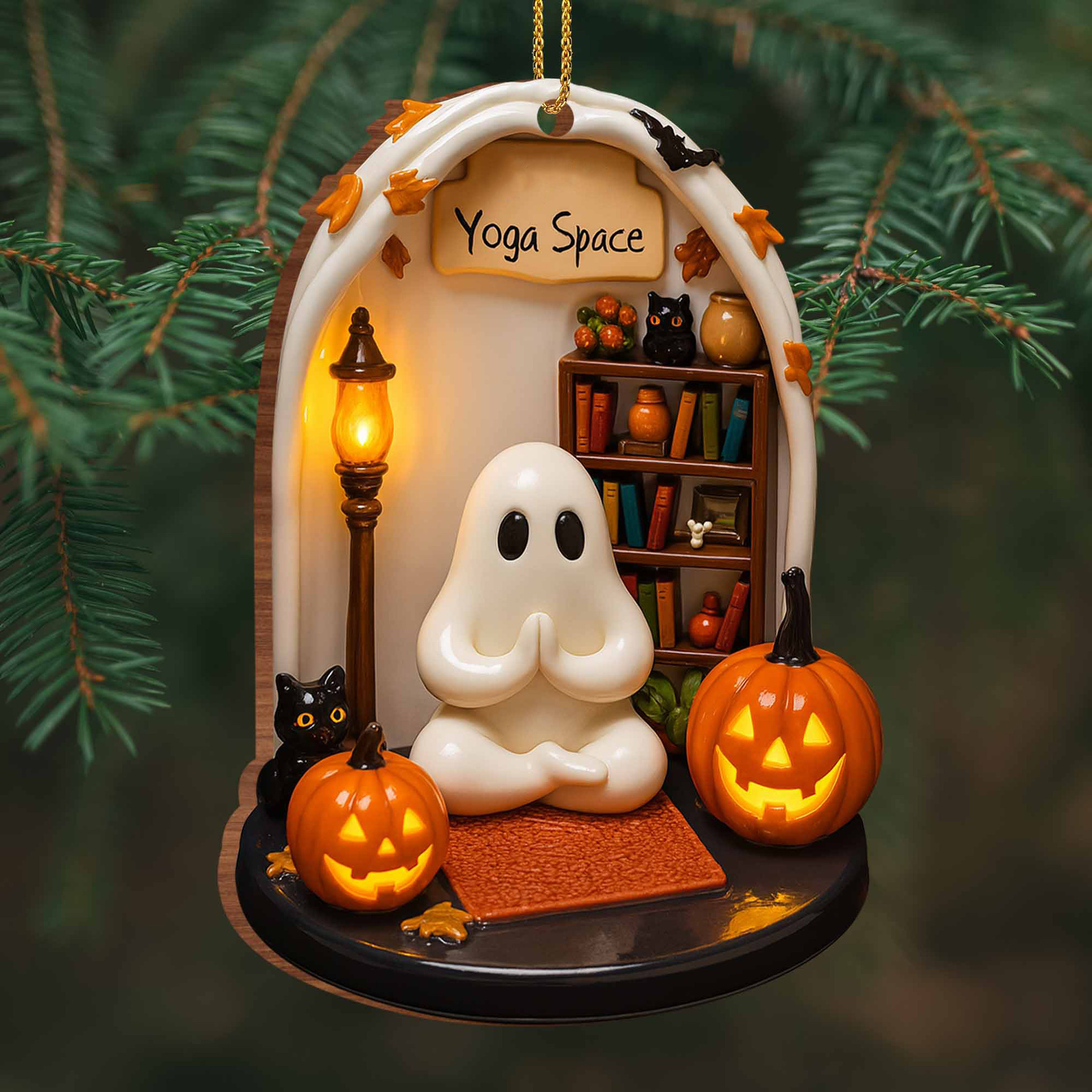 2025 transfronterizo personalizado Halloween lectura fantasma acrílico decoración plana colgante Halloween lista