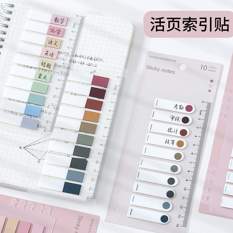 New Morandi Color Index Stickers Creative N Stickers PET Notes ins Style Color Transparent Post-it Stickers Wholesale